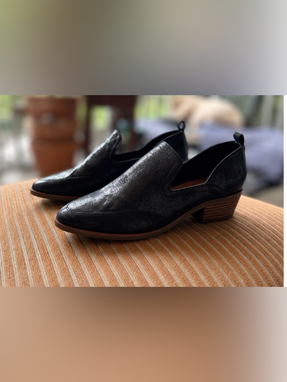 Lucky Brand Black Leather Pointed Toe Loafers – Size 8.5
